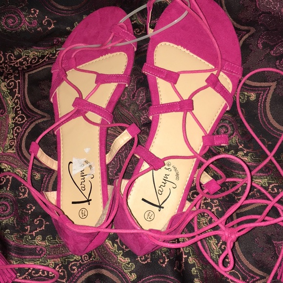 Fuchsia Tassel Gladiator Sandal - Picture 4 of 6